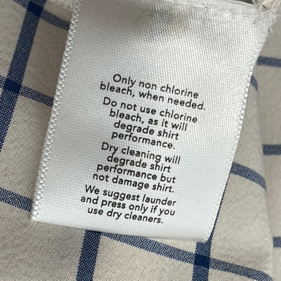 Mizzen+Main Performance Button Down Long Sleeve Grid Print Shirt Size Medium - Picture 5 of 5